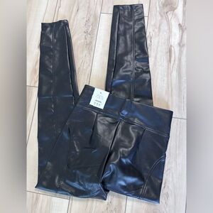 Zara Dark Faux Leather Leggings